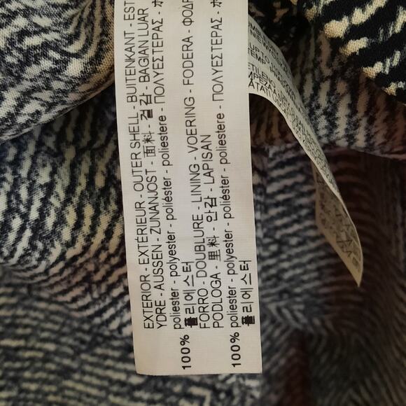 Zara Basic S Sleeveless Fit & Flare Dress Black White Abstract Work Cocktail - Picture 4 of 7